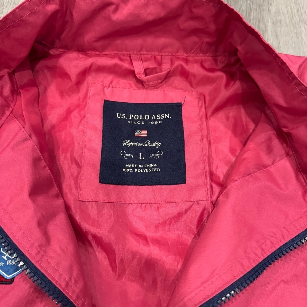 Polo Association Hot Pink Women’s Windbreaker Zip Up Jacket, Size Large - Picture 3 of 6